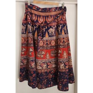 Wrap Skirt Elephant Block Print India Cotton Boho Hippie Festival